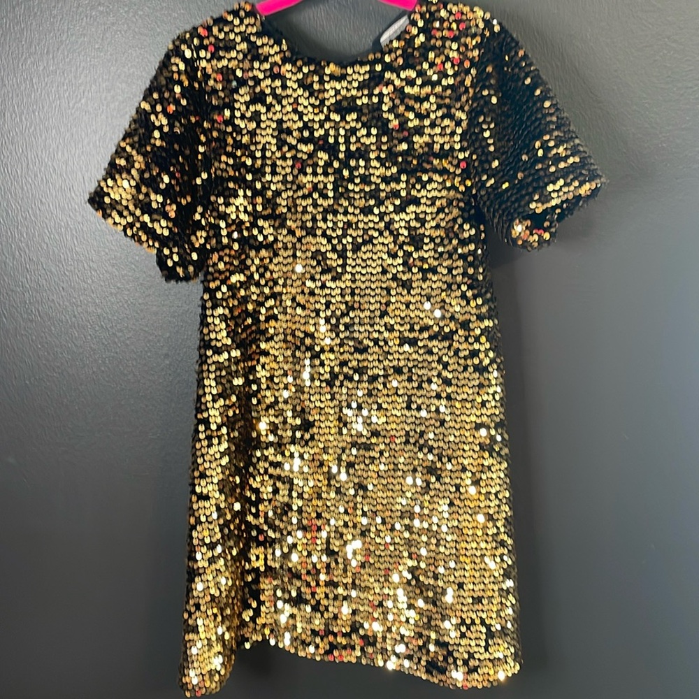 Zara Gold and Black Sparkle Sequin Dress